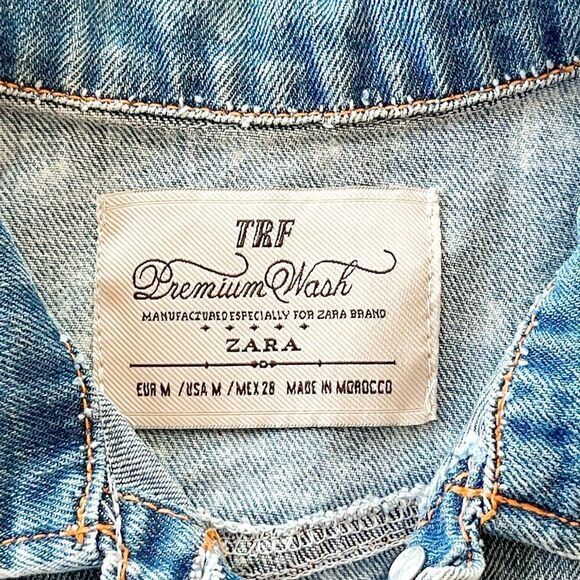 Zara Premium Wash Denim Jacket, Size M - Picture 2 of 3